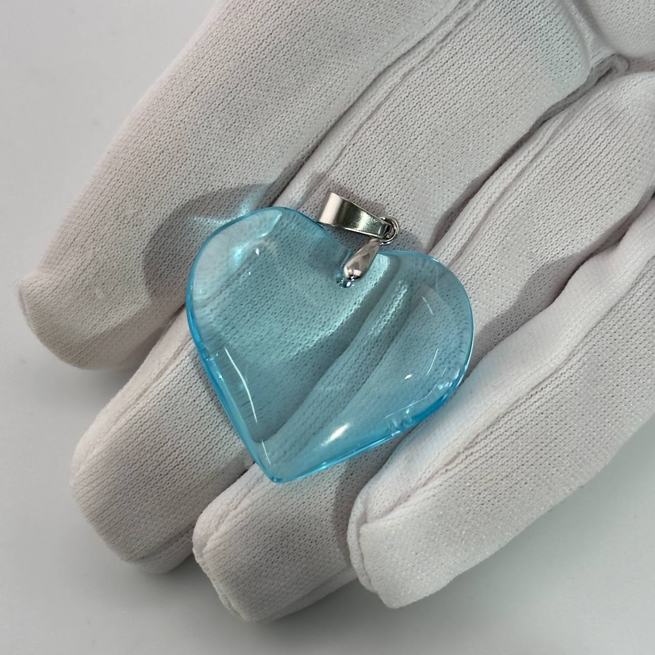 Подвеска из стекла цвет голубой размер 35мм