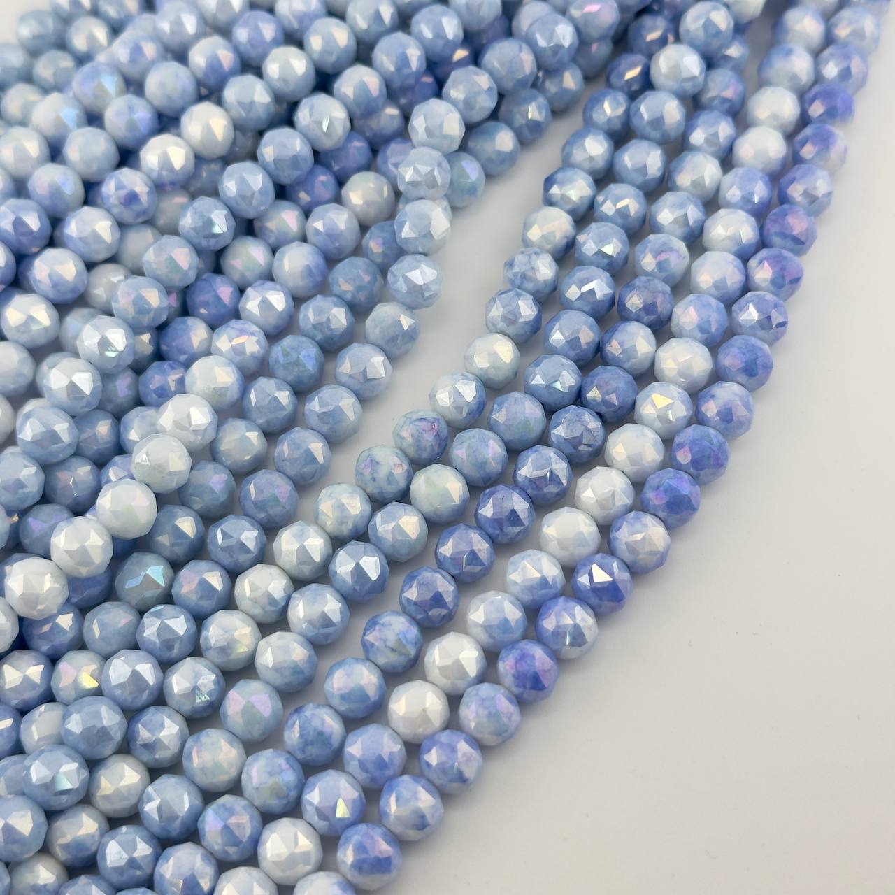 Чешское стекло размер 7,5мм цвет синий