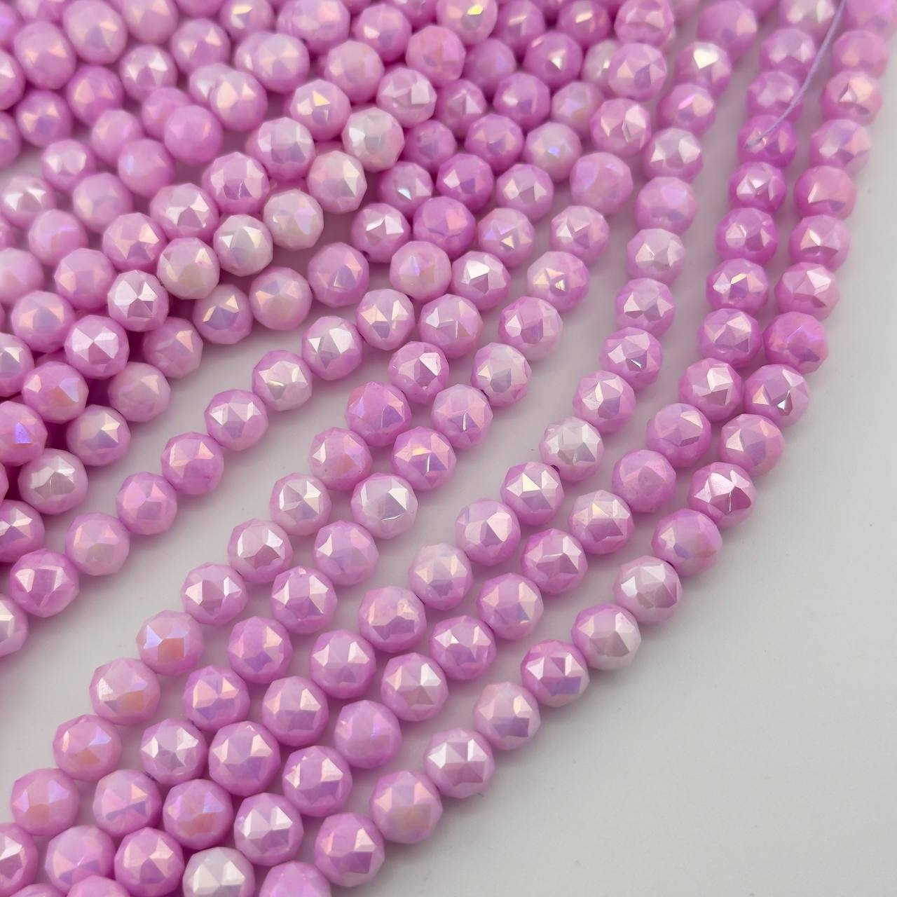 Чешское стекло размер 7,5мм цвет сиреневый