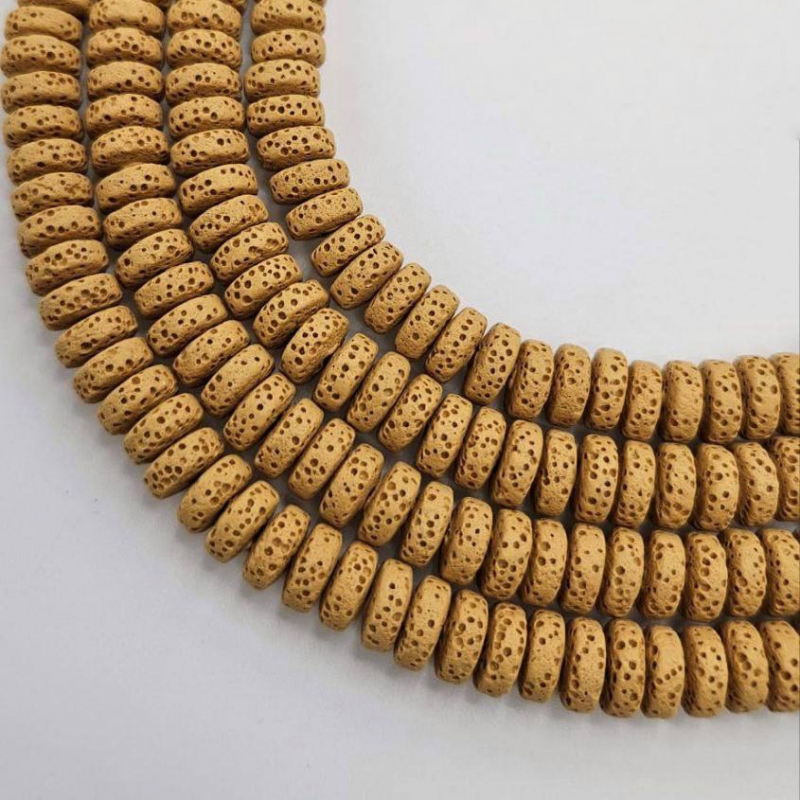 Бусины Вулканическая лава размер 4*9мм натуральный камень