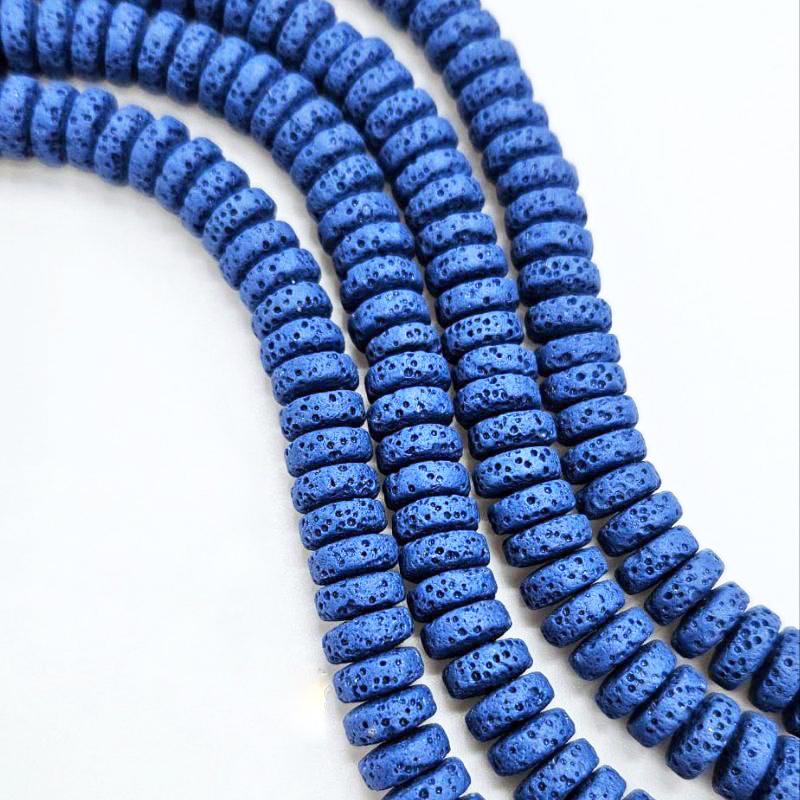 Бусины Вулканическая лава размер 4*9мм натуральный камень