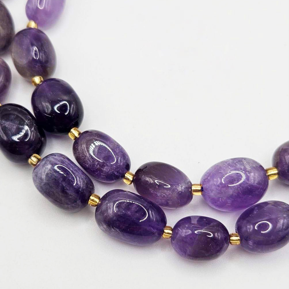 Бусины Аметист темный 16*12мм натуральный камень